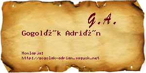 Gogolák Adrián névjegykártya